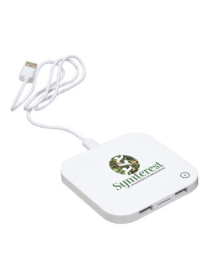Wireless Charger with Dual USB Ports - Camo Logo